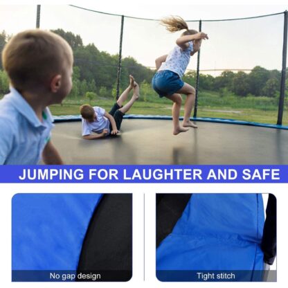 Kumix Trampoline Replacement Spring Pad, 12FT, 14FT, 16FT Trampoline Spring Cover Pad, No Gap Design, Waterproof Universal Round Trampoline Accessories Safety Pad for Round Frame – 16FT Blue - Image 3