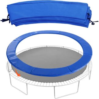 Kumix Trampoline Replacement Spring Pad, 12FT, 14FT, 16FT Trampoline Spring Cover Pad, No Gap Design, Waterproof Universal Round Trampoline Accessories Safety Pad for Round Frame – 16FT Blue