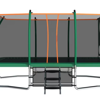 Kumix Rectangle Trampoline 10FT x 16FT, 1760LBS Trampoline for Adults/8-10 Kids with Enclosure, Storage Bag, Target Cloth and Soccer Ball, Rectangular Trampoline Curved Poles Trampoline