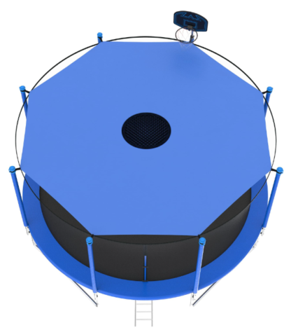 Kumix Trampoline Shade Cover, 12ft 14ft 16ft Sun-Protection Trampolines Canopy, Easy to Install, Anti-UV Trampolines Sunshade Accessories for Outdoor Backyard Playground