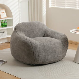 Kumix Bean Bag Chair, Comfy Beanbag Giant Bean Bag Chair for Adults with Spacious Design Bean Bag Couch with Armrest Large Bean Bag Chair with Memory Foam Filler for Living Room Bedroom, Gray