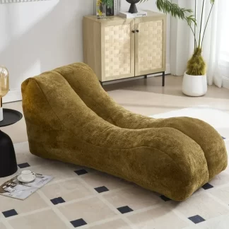Kumix Bean Bag Sofa Chair, Polyester Bean Bag Chair with High-quality Sponge, Plump and Elastic Bean Bag Sofa Chair for Kids Teens Adults, Creative Beanbag Chair for Living Room, Brown