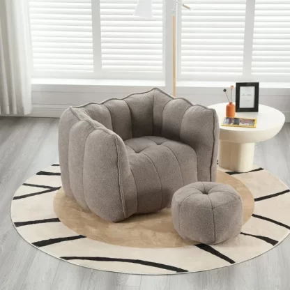 Kumix Bean Bag Chair with Armrests & Back Support, Chenille Reading Chair with Memory Foam, High Resilient Foam(Chips), Single Beanbag Sofa for Living Room, Bedroom, Game Room, Dorms, Coffee