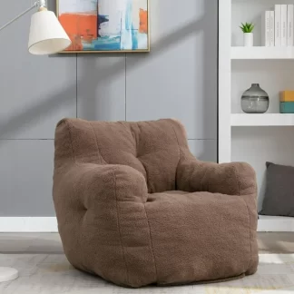 Kumix Bean Bag Chair with Filler, Bean Bag Sofa with Tufted Soft Stuffed Filling, Fluffy and Lazy Sofa, Comfy Cozy BeanBag Chairs with Memory Foam for Dorm, Apartment, Living Room, Coffee