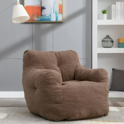 Kumix Bean Bag Chair with Filler, Bean Bag Sofa with Tufted Soft Stuffed Filling, Fluffy and Lazy Sofa, Comfy Cozy BeanBag Chairs with Memory Foam for Dorm, Apartment, Living Room, Coffee