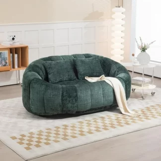Kumix Bean Bag Sofa Lazy Sofa Durable Comfort Lounger High Back Bean Bag Chair Couch for Adults and Kids, Indoor & Outdoor, Accent Floor Soft Lounge Chair (Emerald Chenille)